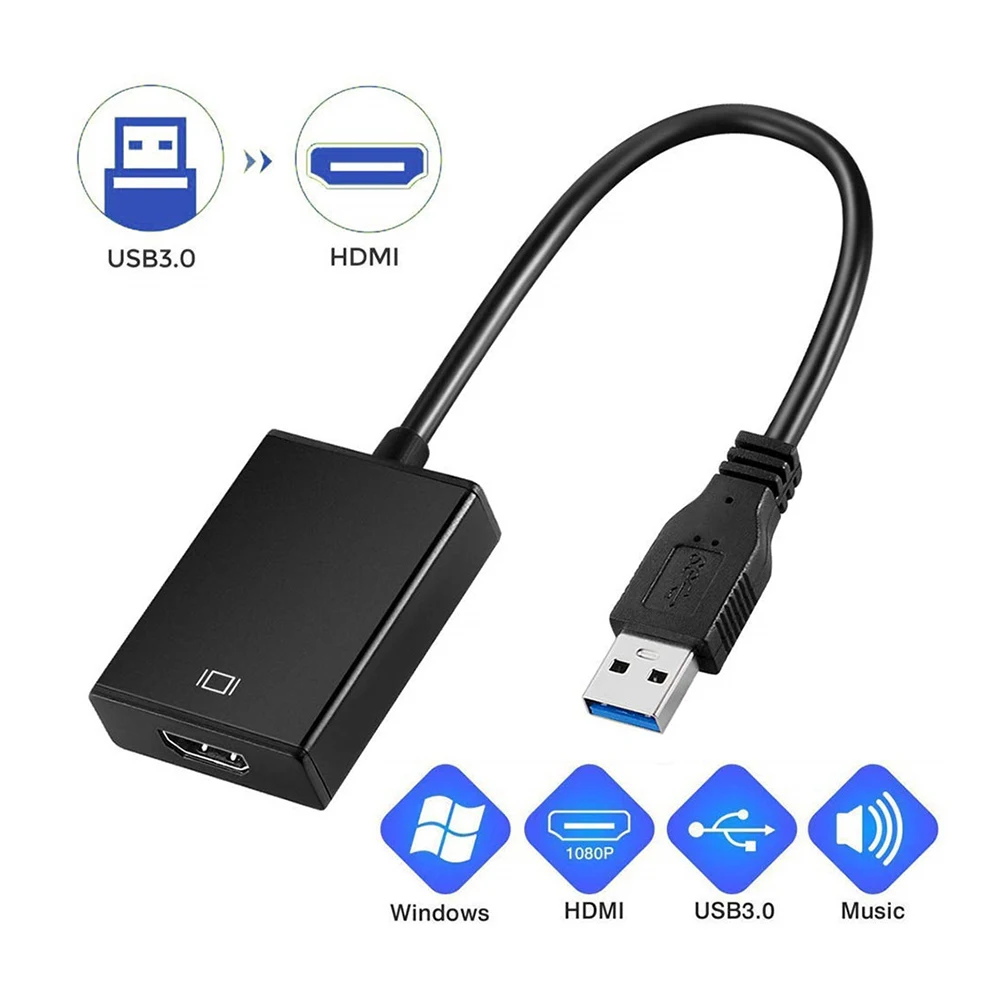 USB к HDMI внешняя Видеокарта Multi touch монитор адаптер для Windows 7/8/10 ноутбука HD 1080P USB 3,0 к HDMI кабель с адаптером для конвертера