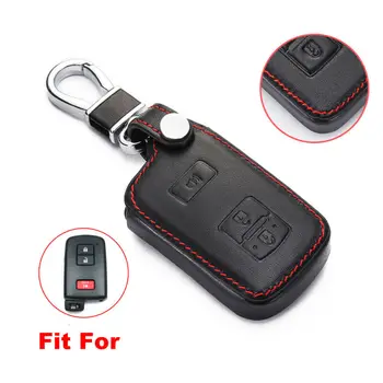 

For Toyota 4Runner Tacoma 3 Buttons Leather Smart Remote Key Fob Bag Cover Case Leather Key Bag