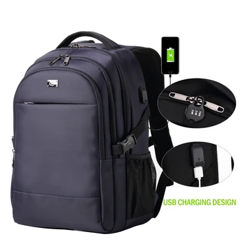 

BISONJS Travel backpack 15.6 Laptop Backpack Men USB Anti theft Backpacks for teens schoolbag youth mochila women backbag N2768