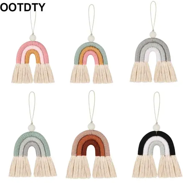 Nordic Handmade Rainbow Hanging Decoration Rainbow Wall Hanging Decor Scandinavian Kids Room Decoration Accessories Room Decor 1