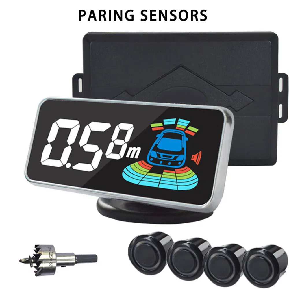 CISBO PARKING REVERSING FRONT AND REAR 6 SENSORS BUZZER LED DISPLAY SYSTEM 