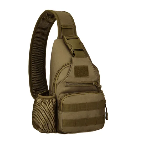 Khaki USB Borst Zak Enkele Schouder Camping Rugzak Militaire Tactische Sport Tassen Outdoor Wandelen Leger Mochlia Molle Camo - Цвет: Khaki