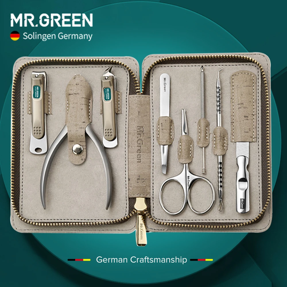 MR.GREEN 8 in 1 Nail Tools for Manicure Set Nipper/Clipper/Scissor/File/ Ear Cleaner Tweezers Stainless Steel Pedicure kit | Красота и