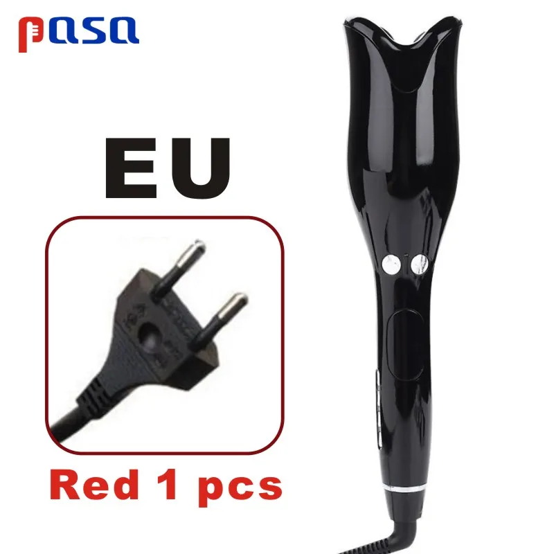 EU Black 1pcs Автоматический Розовый Многофункциональный ЖК-щипцы для завивки волос профессиональные инструменты для укладки бигуди палочка Waver Curl - Цвет: EU Black 1pcs