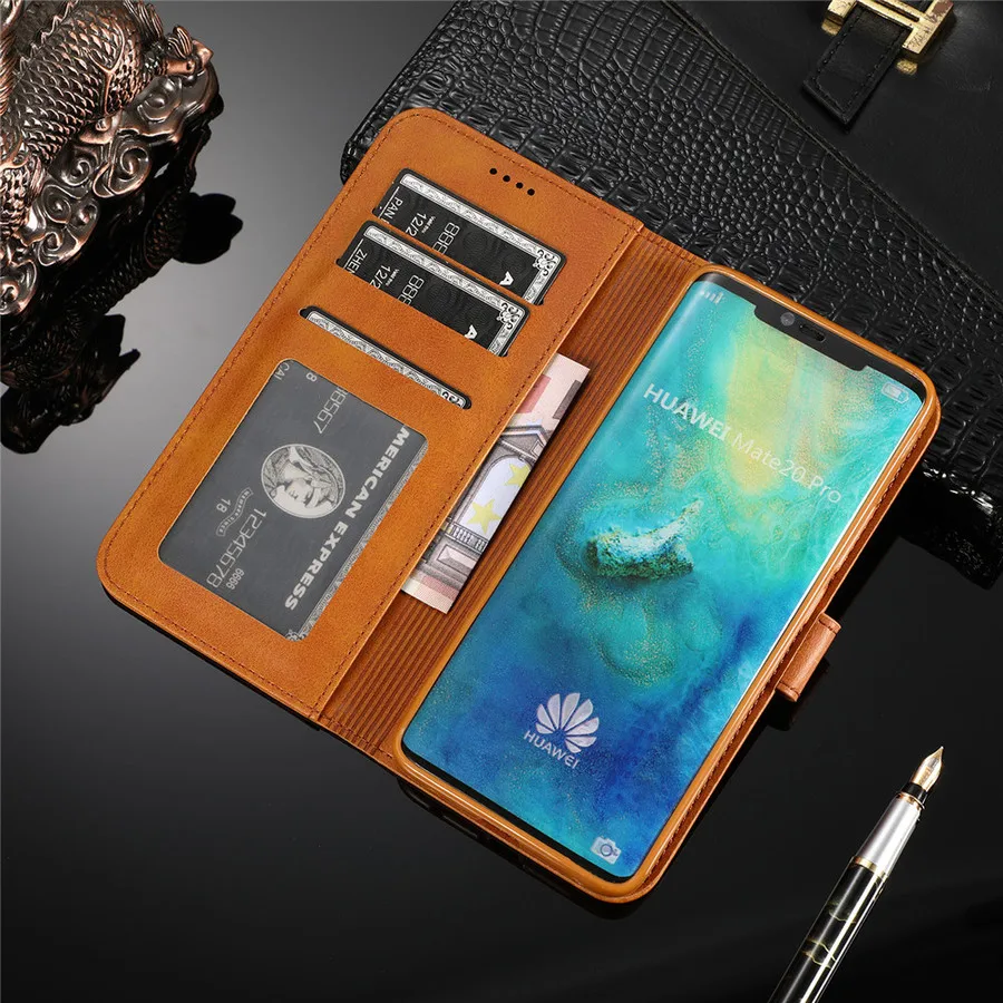 Флип кейс для Huawei P30 P20 Mate 20 Pro Lite Nova 3i 4e 3e 4 Y5 Y6 Y7 Y9 P Smart 2019 Honor 10 8x 7a 7c 8c кожаный