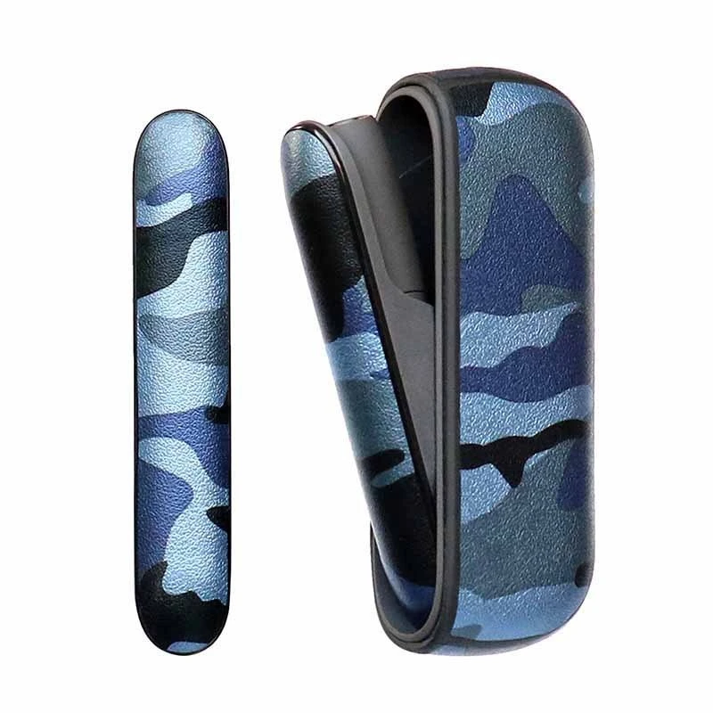 PU Leather Case for IQOS 3 Duo Full Protective Pouch for IQOS 3.0  Replaceable Camouflage Soft Portable Side Door Shell Cover