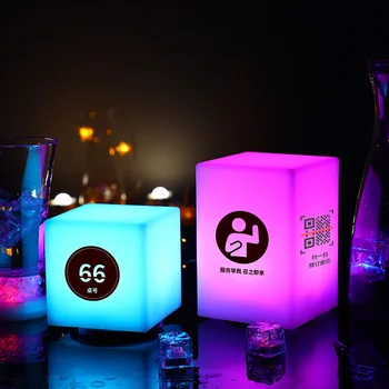 

Free Customized Logo Print Table Night Light Cube Restaurant Bar Promotion RGB LED Lamp Holiday Event Party Decorative Lights