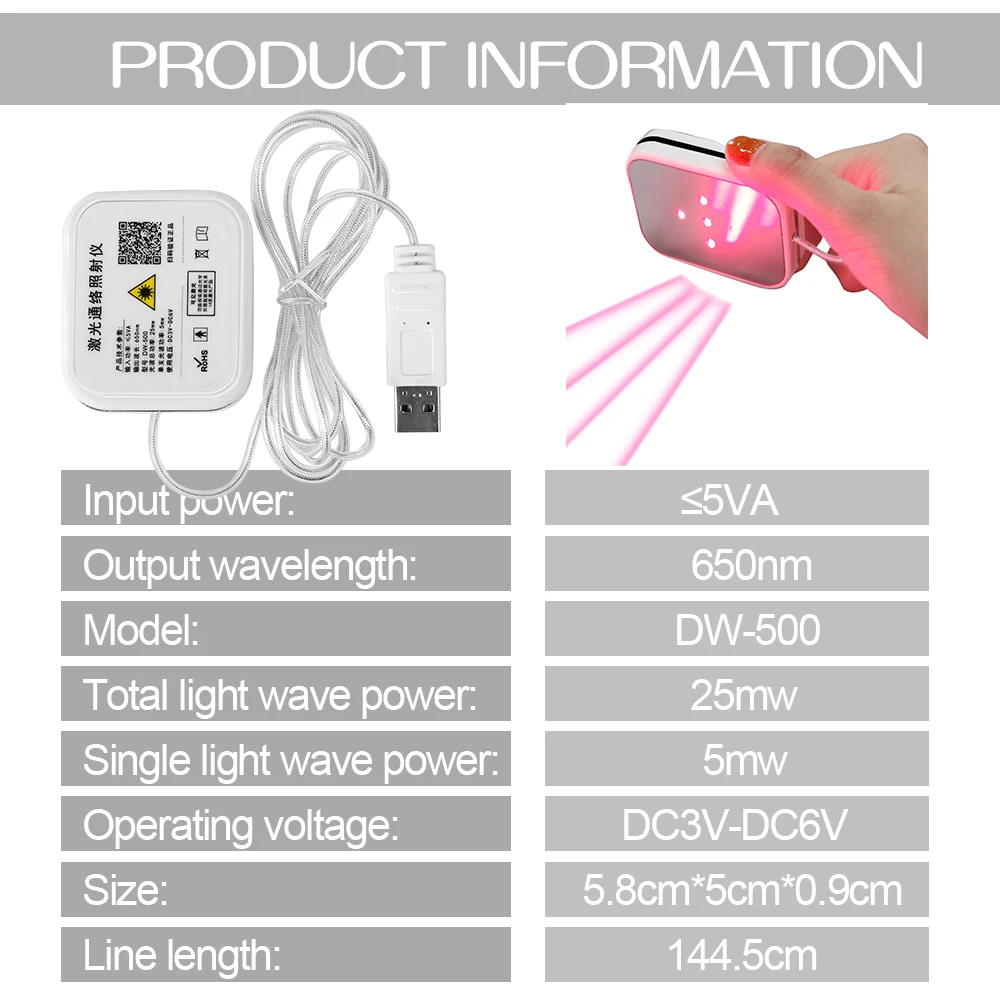 Relógio Diabético, Laser Baixo Nível 12, Pulso Sinusite, LLLT, 650nm