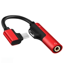 USB C do 3 5mm Jack AUX Audio ładowanie 2 w 1 złącze zmieniarka słuchawek podwójna wtyczka do Huawei Xiaomi Mi uwaga 7 8 9 kabel typu C tanie i dobre opinie NONE CN (pochodzenie)