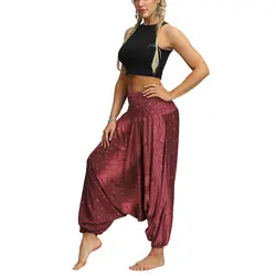 Для женщин шаровары Штаны хиппи бохо печатных афгани Genie индийский Аладдин Цветочные Свободные фитнес Штаны