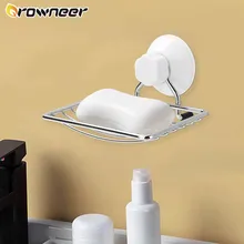Wall Mounted Soap Dishes Punch-Free Vacuum Suction Cup Drain Holder Storage Rack Toiletries Organizer Kitchen Bathroom Supplies
