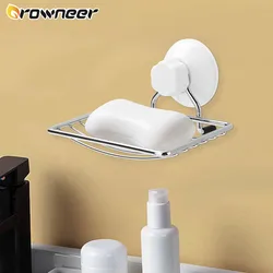 Wall Mounted Soap Dishes Punch-Free Vacuum Suction Cup Drain Holder Storage Rack Toiletries Organizer Kitchen Bathroom Supplies