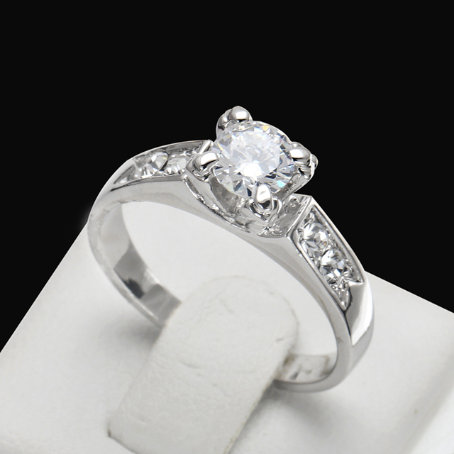 Zirconia 4 Claw Wedding/Engagement Rings Rose Gold Color Fashion Brand CZ Stone Jewelry For Women/Lady anel DFR051