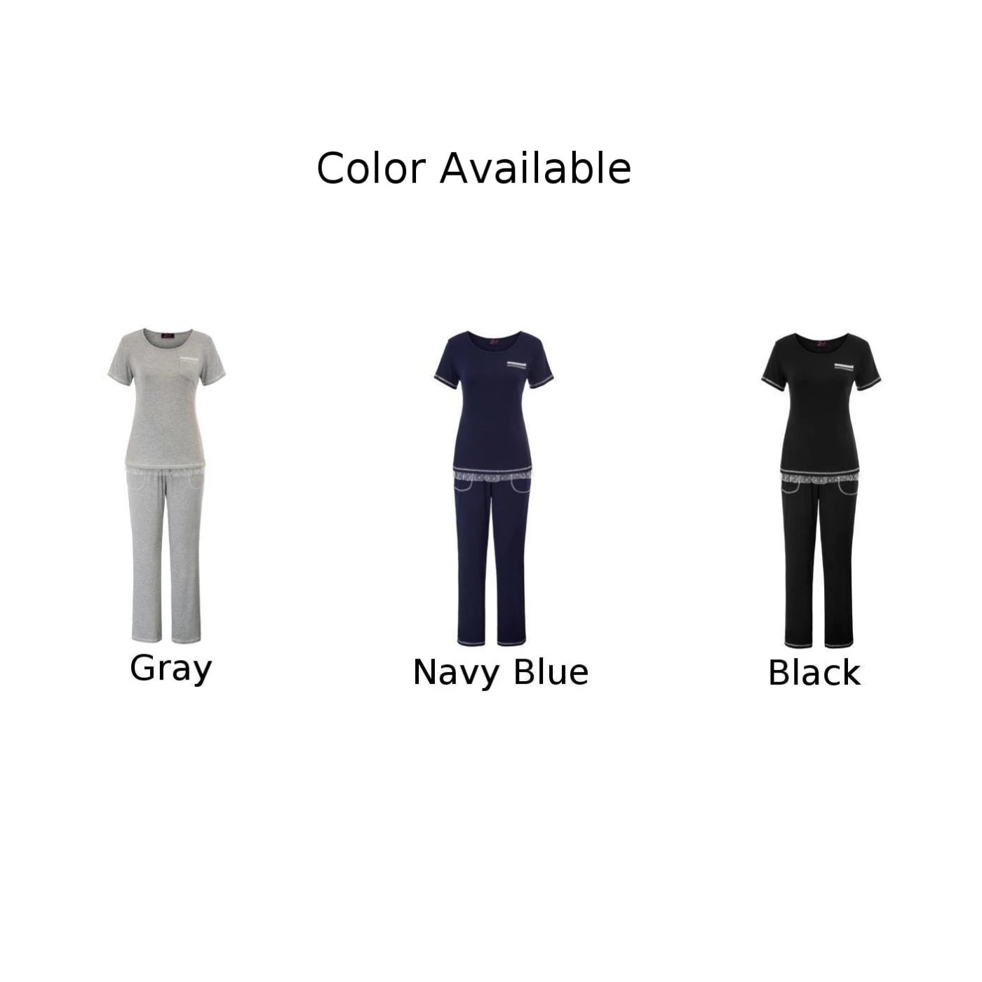Comfy Tops+pants Pajama set Short sleeve Long Cotton Sleepwear Nightwear Loungewear Casual
