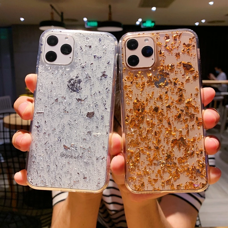 Прозрачный мягкий силиконовый чехол из ТПУ для iPhone 6 6s 7 8 Plus 11 Pro X XS XR Max блестящий
