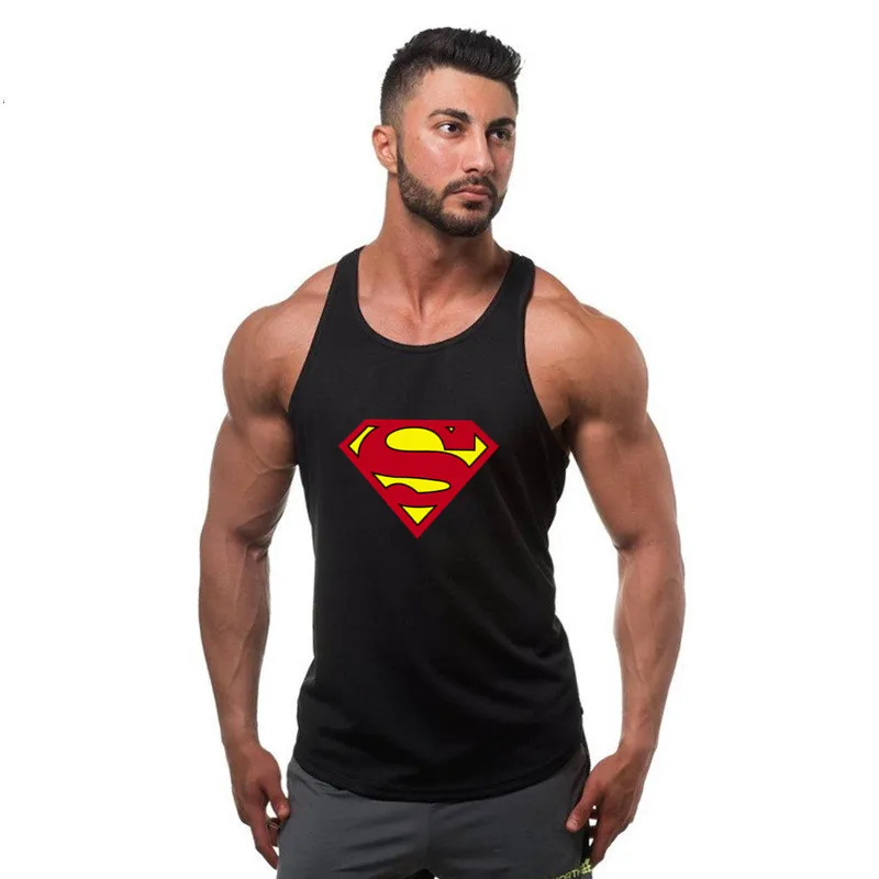 Бренд лето Капитан Америка брендовая одежда Singlets Мужская майка мышцы рубашка Супермен брус, бодибилдинг фитнес мужские вес - Цвет: Photo Color 1