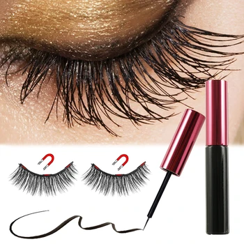 

One Pairs Magnetic Eyelashes With 2 Magnets Soft Lashes Magnetic Eyeashes Handmade Natural False Eyelash Faux Cils Magnetique