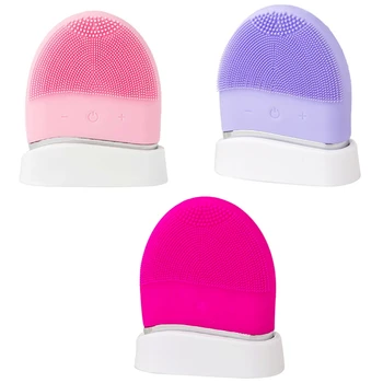 

Silicone Gel Cleansing System Mini Electric Cleaning Brush Ultrasonic Facial Cleansing Instrument Three-In-One Girl's Remover
