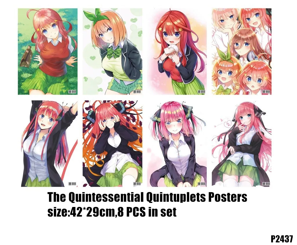 8 Pcs/lot Anime The Quintessential Quintuplets Embossing Poster Nakano  Ichika Nino Miku Yotsuba Itsuki Toy Gift Size 42x29 Cm - Action Figures -  AliExpress