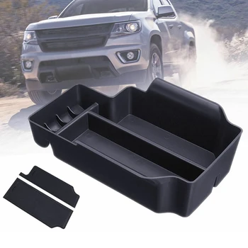 

Car ABS plastic Storage Box Black Mouldings Accessories For Chevy Colorado 15-19 Console Armrest Organizer Portable