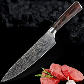 

Damascus Knife Chef Knife Ultra Sharp Kitchen Knife Sashimi Slice Knife Steel Pattern Sushi Knife Kitchen Knives