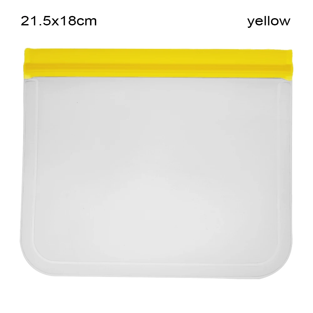 yellow1 Кухня домашняя сумка для хранения продуктов полупрозрачный многоразовый силиконовый Ziplock мешок контейнеры для фруктов Вакуумный Герметичный органайзер для холодильника - Цвет: yellow1