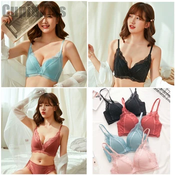 

New BT Gather Comfortable Bra Set French European Sexy Retro Lady Lingerie Soft Adjustable Push Up Lingerie Set