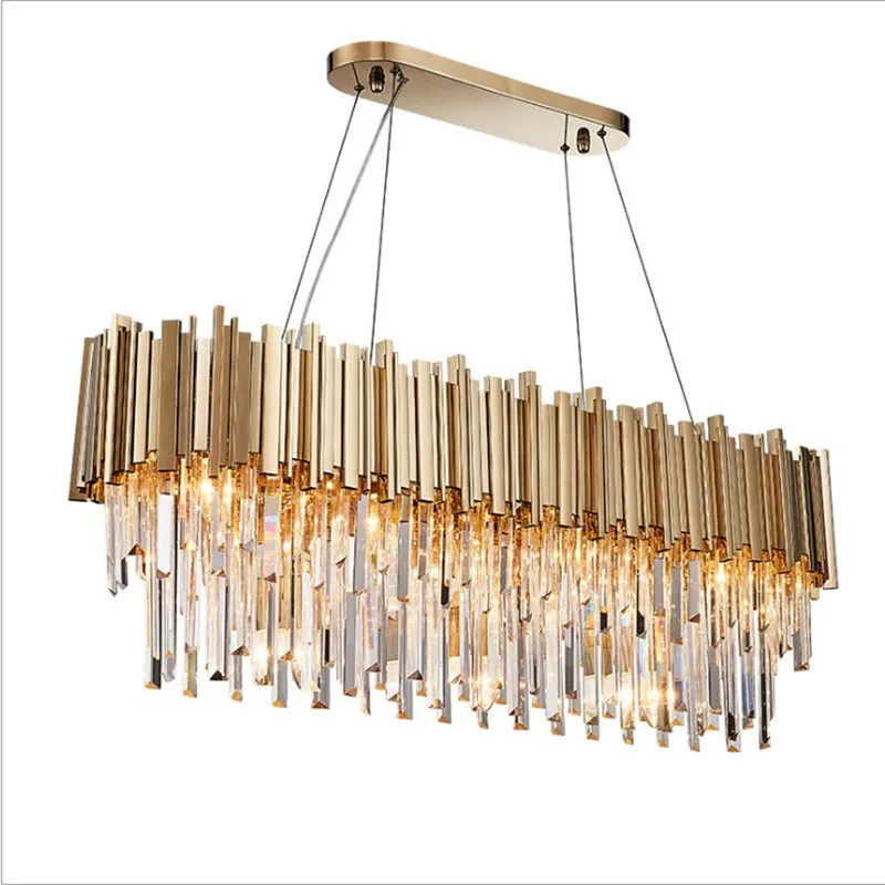 Современный Овальный Хрустальный люстра светильник ing Lustre Cristal люстры подвесной светильник с золотым покрытием E12/E14 110 В/220 В