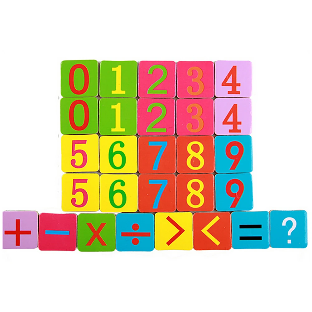 Деревянные магнитные цифры палочки блоки математические часы Обучающие Детские игрушки Развивающие детские познания персонажа Математика подарки