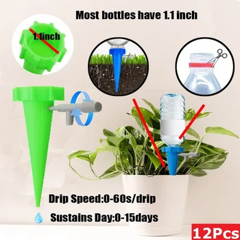 

12pcs/set Adjustable Self Watering Stakes System Useful Automatic Vacation Plant Waterer System Irrigation Spikes
