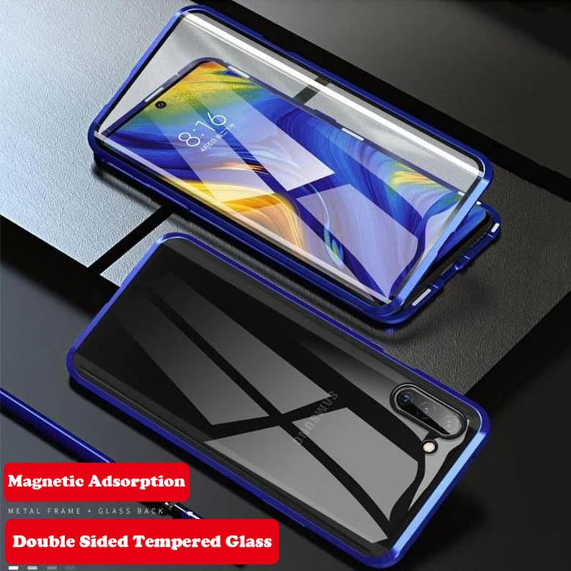 Tempered Glass Case For iPhone 7 11 Pro X Max 8 XS XR 6 Plus Magnetic Cover Samsung Galaxy A50 A70 Note 10 Metal Coque | Мобильные