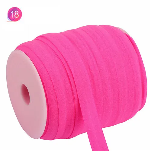 15 эластичные нитки сплошной цвет спандекс эластичная лента швейная одежда из ажурной ткани отделка талии нижнее белье аксессуар 100 м - Цвет: 18 Dark pink