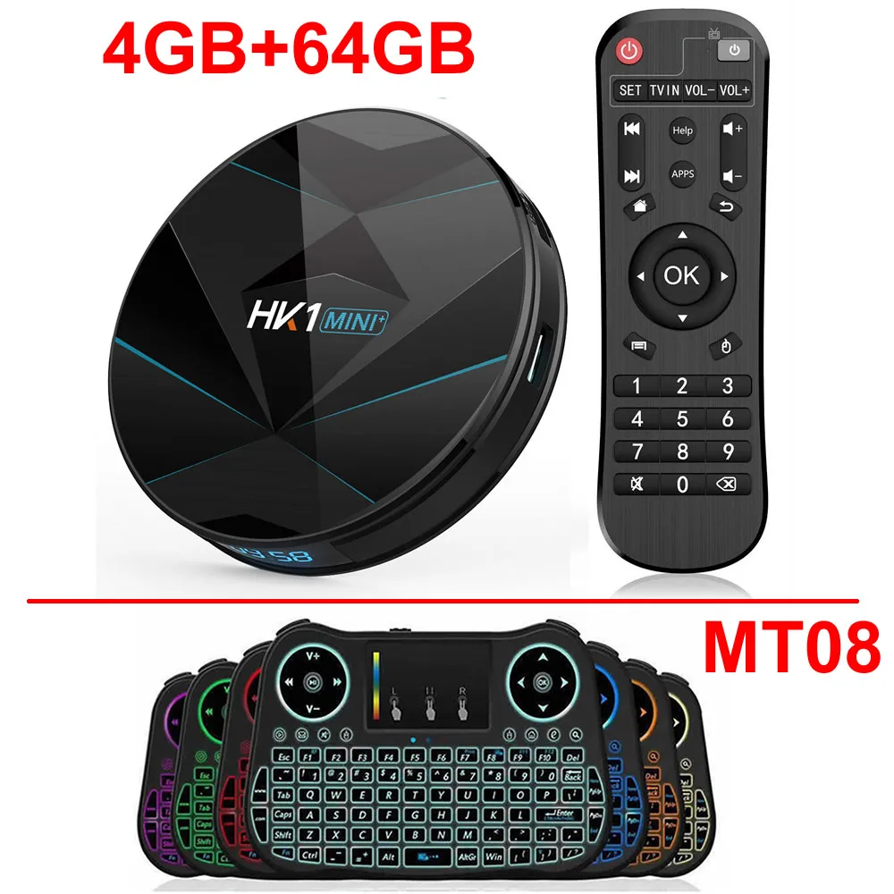 4GB 64GB add MT08 HK1 Мини плюс Смарт ТВ приставка Android 9,0 RK3318 4 Гб ОЗУ 128 Гб ПЗУ 2,4G/5G двойной wifi BT4.0 3D 4K HDR H.265 USB3.0 цифровой дисплей - Цвет: 4GB 64GB add MT08