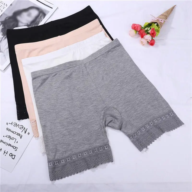 Women Lace Safety Short Pants Plus Size 2XL Anti Emptied Underwear High Elastic Waist Boxer Shorty Fashion | Женская одежда
