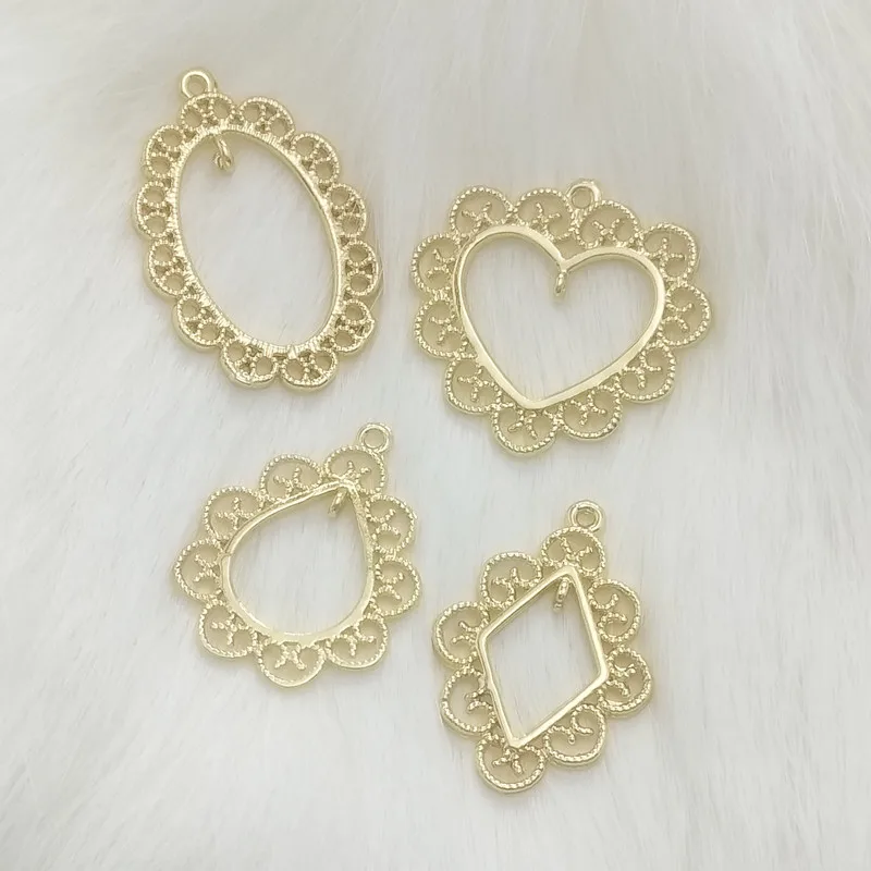 

Jewelry Accessories 1PCS Handmade DIY Hollow Accessories Electroplating Process Earrings Pendant Semi-finished Products