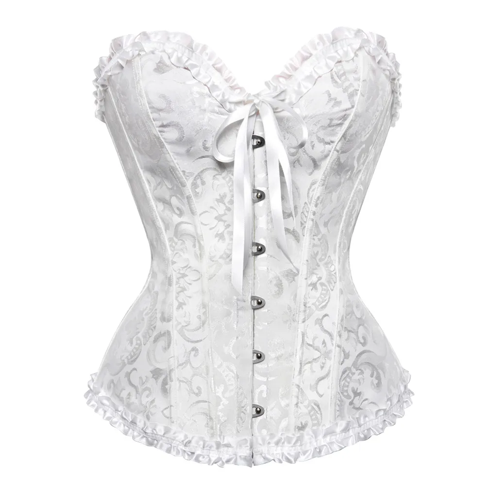 Sexy Women Bustier Lace Up Corset Top Corset Boned Waist Trainer Lingerie Overbust Corsets Body Shaper Plus Size