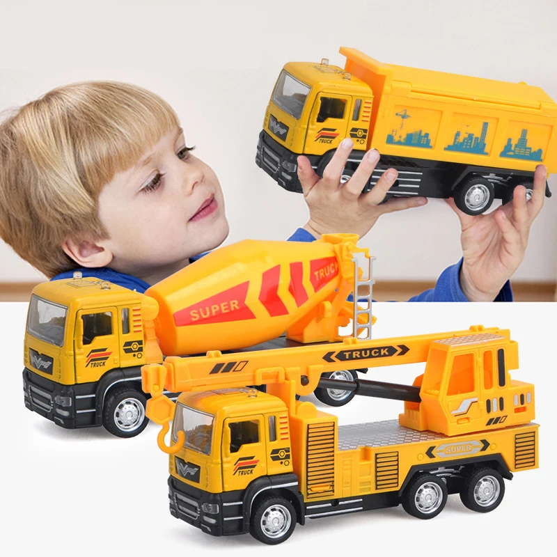 

1:32 New Alloy Engineering Vehicles Engineering Crane Dump Truck Concrete Carrier Vehicle Simulation Boy Kids Favorite Toy Gift