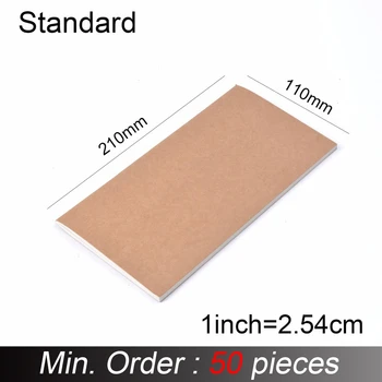 

50 Pieces / Lot Standard 210x110mm Notebook Refill Insert Travel Journal Inner Replace Grid Kraft Monthly Weekly Daily Planner
