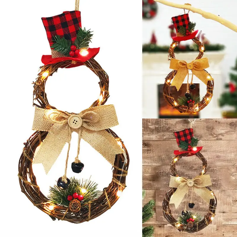 

2019 Hot Merry Christmas Home Bell Wreath Tree Hanging Decor Xmas Party Door Wall Garland Ornament Decors Round And Triangle