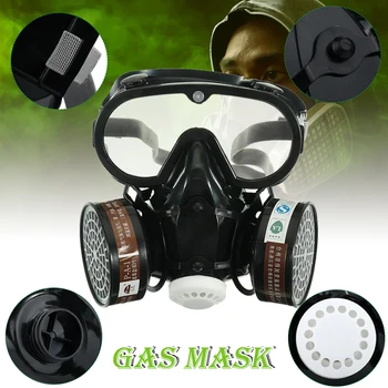 

9600 Dust Gas Mask One-piece Full Face Respirator Filter Mask Spray Paint Smoke Synthesis Protective Mask Safety Protection