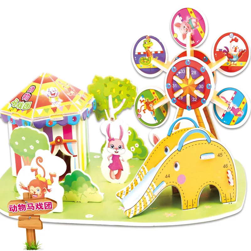 Doll House Привлекательный мультфильм замок сад принцесса кукольный дом мебель DIY Кукольный дом 3D головоломка интересные развивающие игрушки для детей - Цвет: Doll House