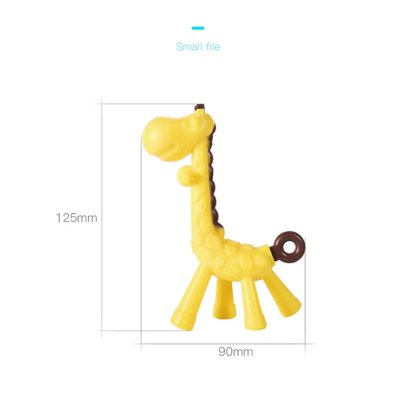 Детские зубцы, которые паленый молярный стержень жираф, чтобы кусать Прорезыватель детский Прорезыватель мультфильм зубные кольца для детей безопасный силикон