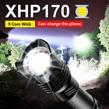 

Newest 9 Core XHP170 Most Powerful Led Flashlight Torch Usb Rechargeable Flash Light Zoom Tactical Flashlight 18650 Hunting Lamp