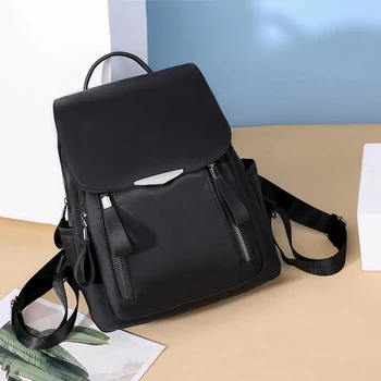 

2020 Casual Backpack Women Black Waterproof Ladies School Backpack Multi-Function Small Bagpack Oxford Tote Backpack