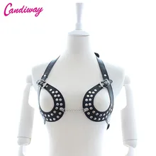 Фетиш цепь Грудь Жгут PU сексуальный открытый бюстгальтер БДСМ связывание ограничения эластичный ремень на сексуальный клуб Секс игрушки для женщин