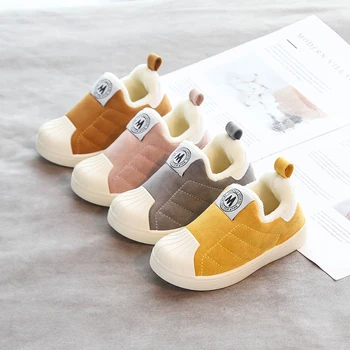 

2019 Winter Girls Boys Snow Boots Toddler Infant Boots Warm Plush Outdoor Baby Boots Non-slip Comfort Kids Cotton Shoes