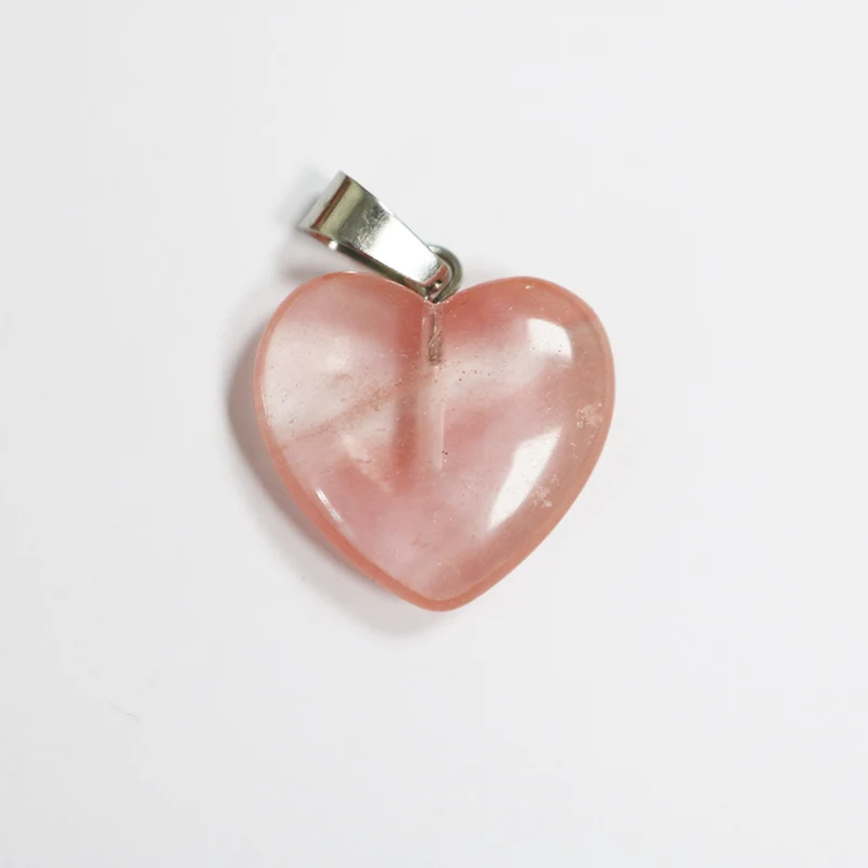 

Natural stone crystal heart pendant Pendulum Crystal Opalite Chakra Healing Crystal Reiki Charms Pendant 1PC