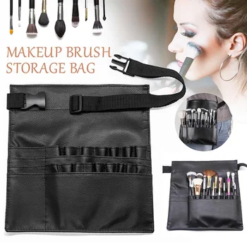 

Foldable Leather Bag Makeup Brushes Foundation Cosmetic Eyeshadow Storage Waist Bag Multifuntional Can Put 22-24pcs Brushes