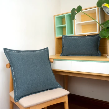 

Nordic Style Royal Blue Cushion Cover Hemming Envelope Pillowcase Throw Pillow Sofa Chair Home Decor Without Stuffing