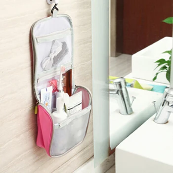 

Hanging Travel Cosmetic Bag Women Zipper Make Up Bag Polyester High Capacity Makeup Case handbag Organizer Storage Wash Bath Bag
